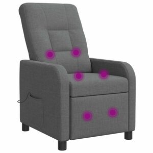 vidaXL Fauteuil de massage inclinable Gris fonc&eacute; Tissu