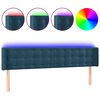 vidaXL T&ecirc;te de lit &agrave; LED Bleu fonc&eacute; 203x16x78/88 cm Velours
