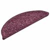 vidaXL Tapis d'escalier 30 pi&egrave;ces 56 x 17 x 3 cm Violet fonc&eacute; Demi-rond