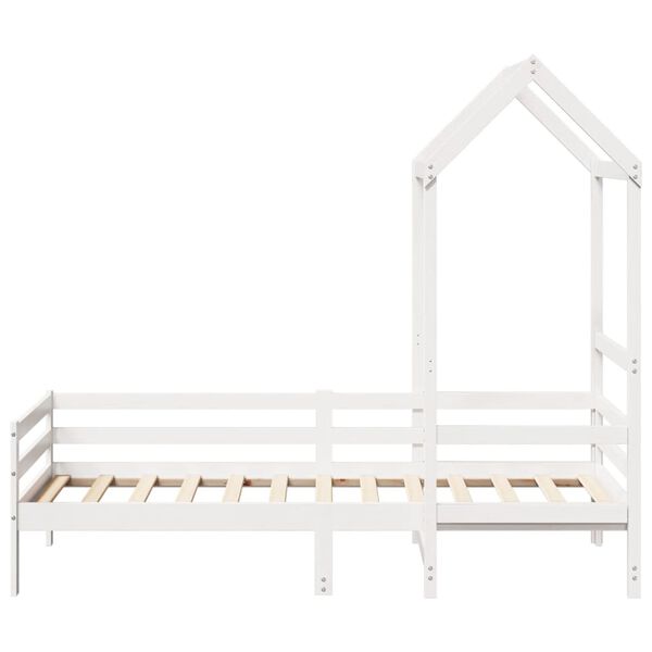 vidaXL Lit de jour avec toit sans matelas blanc 90x200 cm bois massif