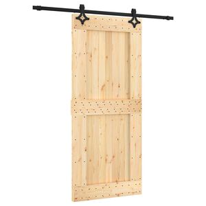 vidaXL Porte coulissante Naturel et noir 90 x 210 cm
