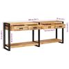 vidaXL Tables console avec tiroir 2 pcs Marron Bois de mangue massif