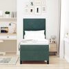 vidaXL Lit &agrave; ressort LED avec matelas Vert fonc&eacute; 80 x 200 cm tissu