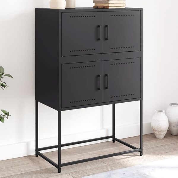 vidaXL Buffet noir 68,5x38,5x107 cm acier