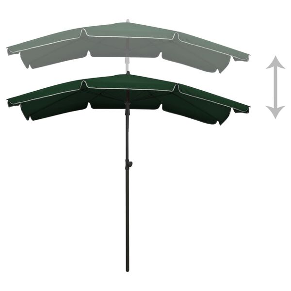 vidaXL Parasol de jardin avec mât 200x130 cm vert