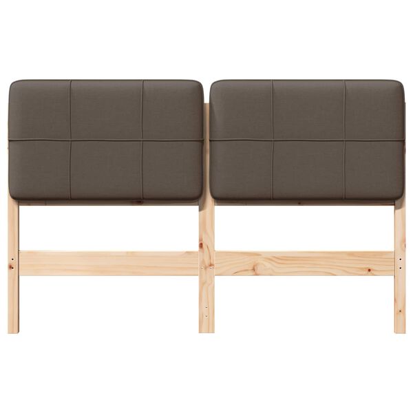 vidaXL T&ecirc;te de lit capitonn&eacute;e Marron et Taupe 140 cm Pin massif