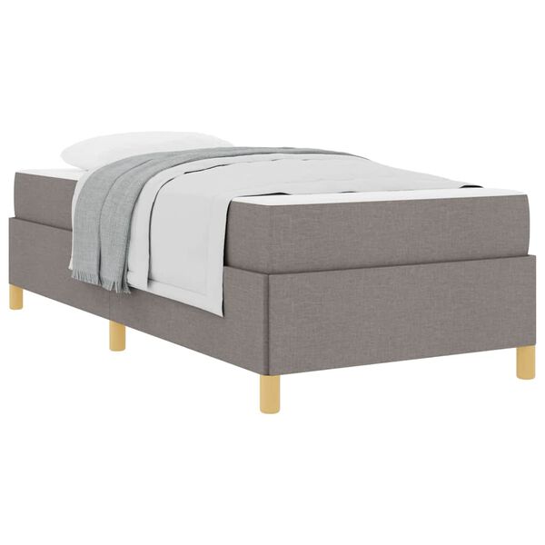 vidaXL Cadre de lit avec matelas Taupe 90 x 190 cm tissu