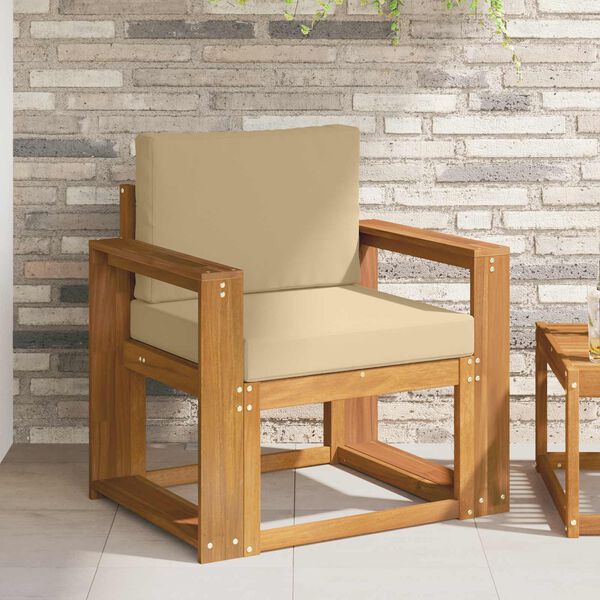 vidaXL Canap&eacute; d&rsquo;ext&eacute;rieur Bois d'acacia massif et polyester Naturel