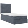 vidaXL Cadre de lit ottoman avec matelas gris foncé 90x190 cm velours