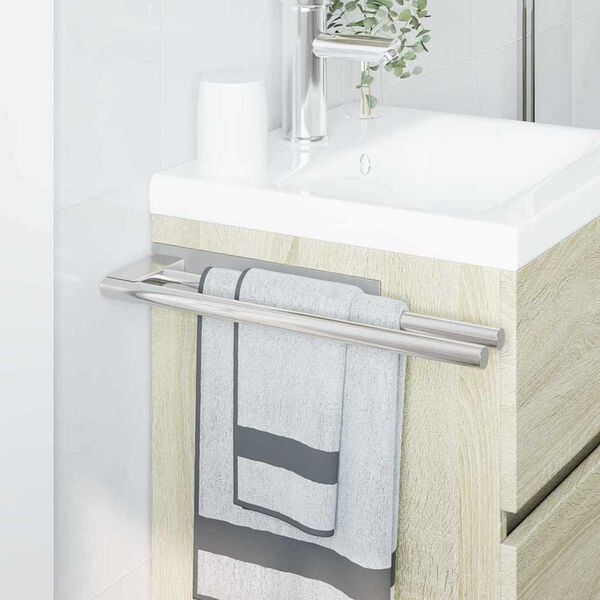 vidaXL Porte-serviettes Argent 40 x 9 x 4 cm Acier inoxydable