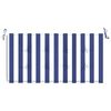 vidaXL Coussin de banc de jardin rayures bleues et blanches 120x50x4cm