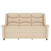 vidaXL Fauteuil de massage inclinable à 3 places crème tissu