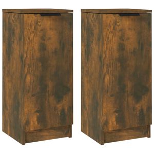 vidaXL Buffets 2 pcs Ch&ecirc;ne fum&eacute; 30x30x70 cm Bois d'ing&eacute;nierie