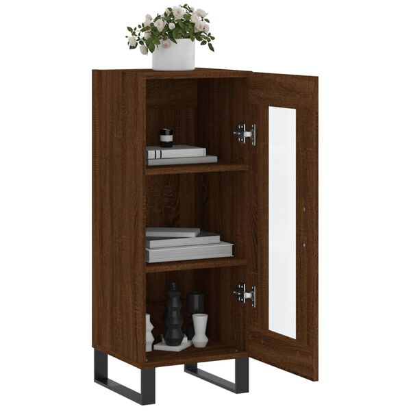vidaXL Buffet Ch&ecirc;ne marron 34,5x34x90 cm Bois d'ing&eacute;nierie
