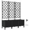 vidaXL Porte-plante de jardin avec irrigation et roues 3 pc Noir PP