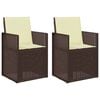 vidaXL Chaises de jardin salle &agrave; manger 2 pcs Marron et cr&egrave;me PP