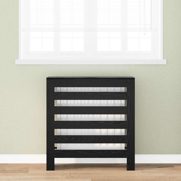 vidaXL Cache-Radiateur Ch&ecirc;ne noir 78 x 20 x 82 cm Bois d'ing&eacute;nierie