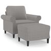 vidaXL Fauteuil avec repose-pied Gris clair 60 cm Tissu