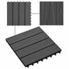 vidaXL Carreau de terrasse Design 3D 11 pcs Noir 30 x 30 cm WPC