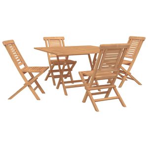 vidaXL Ensemble de jardin 5 pc Marron Bois de teck massif