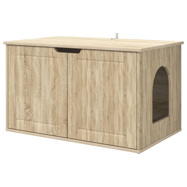vidaXL Maison pour chat Sonoma 85 x 55 x 50,5 cm Bois d'ing&eacute;nierie