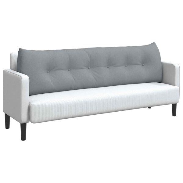 vidaXL Coussin de Dos Gris clair 180 x 24 x 50 cm tissu