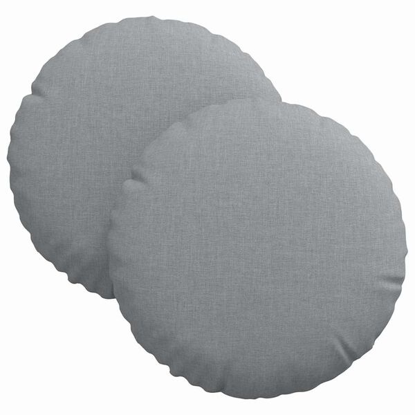 vidaXL Coussins de si&egrave;ge 2 pcs Gris clair &Oslash;30 x 13 cm tissu
