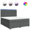 vidaXL Sommier &agrave; lattes de lit avec matelas Gris fonc&eacute; 180x200cm Tissu