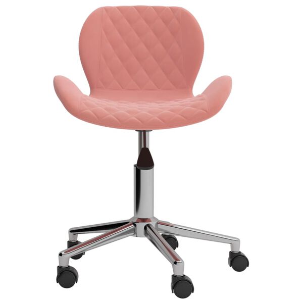vidaXL Chaises pivotantes &agrave; manger lot de 2 Rose Velours