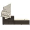 vidaXL Chaise longue double avec auvent et coussins marron poly rotin