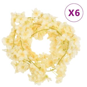 vidaXL Guirlandes de fleurs de Noël 6 pcs champagne 180 cm