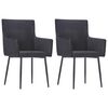 vidaXL Chaises &agrave; manger avec accoudoirs lot de 2 noir velours