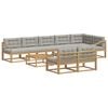 vidaXL Ensemble de canap&eacute;s d'ext&eacute;rieur 9 pc Blanc et gris clair
