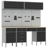 vidaXL Ensemble de placards de travail avec tiroir 10 pc Noir