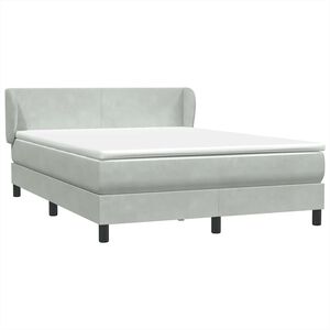 vidaXL Sommier &agrave; lattes de lit et matelas gris clair 160x210cm velours