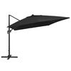 vidaXL Parasol déporté avec lumières LED Aluminium 400x300 cm noir