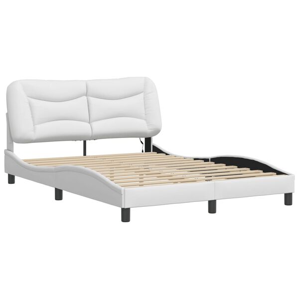 vidaXL Cadre de lit avec LED sans matelas Hvar blanc 140x200 cm
