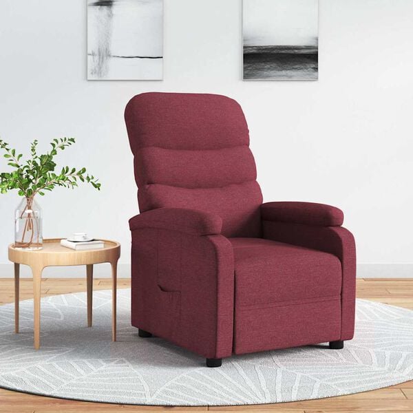 vidaXL Fauteuil inclinable Rouge bordeaux Tissu