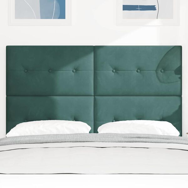 vidaXL T&ecirc;te de lit LED avec des lumi&egrave;res &agrave; LED Vert 160 cm Polyester