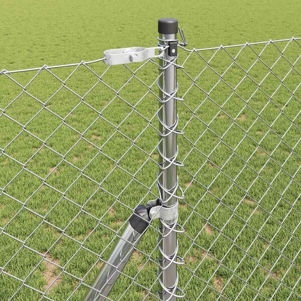 vidaXL Poteau de cl&ocirc;ture. Argent&eacute; 10 x 1,4 m (maille 40 x 40 mm) Acier