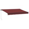 vidaXL Auvent manuel r&eacute;tractable avec LED bordeaux 350x250 cm