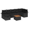 vidaXL Ensemble de canap&eacute; de jardin 8 pc Noir Poly rotin