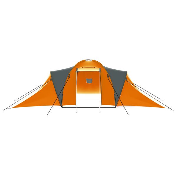 vidaXL Tente de camping 9 personnes tissu gris et orange