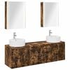 vidaXL Ensemble d'armoire de salle de bain 5 pc Ch&ecirc;ne fum&eacute;