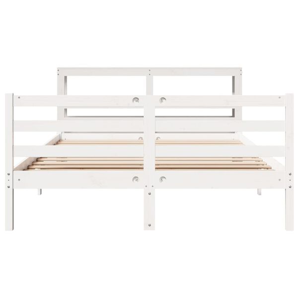 vidaXL Cadre de lit sans matelas blanc 120x190 cm bois de pin massif