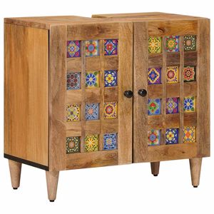 vidaXL Meuble sous Lavabo de Salle de Bain Naturel 62 x 33 x 58 cm