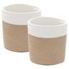 vidaXL Paniers de rangement 2 pcs marron et blanc &Oslash;28x28 cm coton