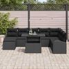 vidaXL Ensemble de canap&eacute; de jardin 9 pcs Noir Poly rotin