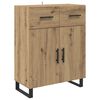 vidaXL Haut Armoire avec tiroir Ch&ecirc;ne artisanal 69,5 x 34 x 180 cm