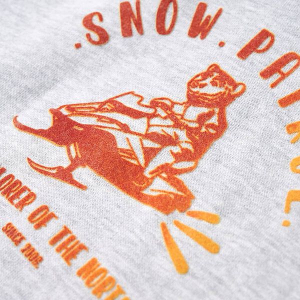 Sweatshirt &agrave; capuche pour enfants m&eacute;lange gris et orange 116